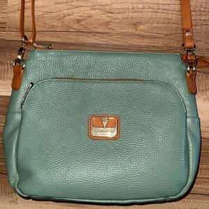 Valentina Teal Leather Crossbody Bag